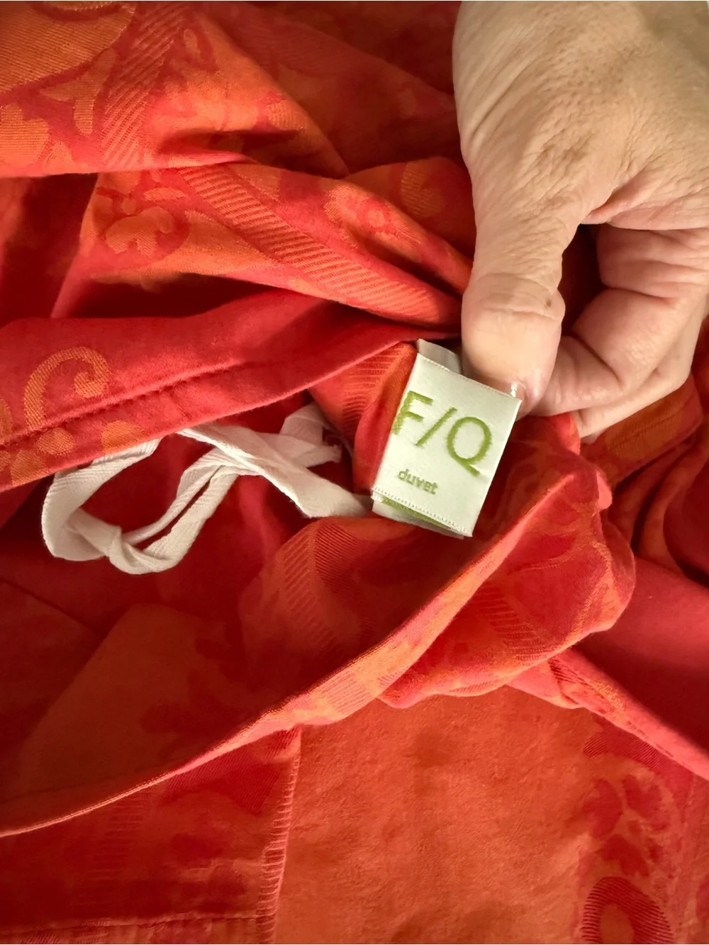 GAIAM Orange and Pink Damask Duvet Cover